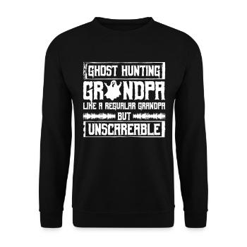 Geisterjagd-opa-design Für Paranormale Ermittler - Unisex Pullover - Schwarz - Vorne - Alina (178cm) & Michal (187cm)