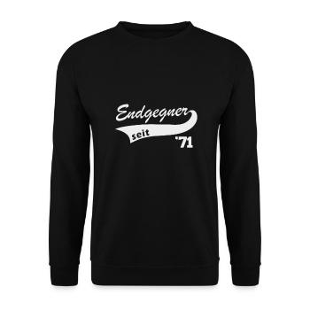 Endgegner 1971 geboren Videospiele Legende 70er - Unisex Pullover - Schwarz - Vorne - Alina (178cm) & Michal (187cm)