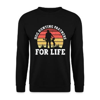 Schweinejagd-design Für Die Hundewildschweinjagd - Sweat-shirt Unisexe - noir - Devant - Alina (178cm) & Michal (187cm)