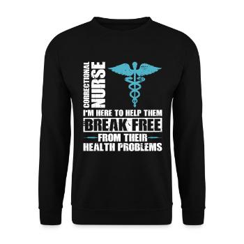 Gefängniskrankenpflege-design Für - Sweat-shirt Unisexe - noir - Devant - Alina (178cm) & Michal (187cm)