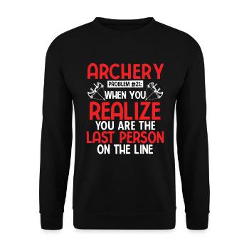 Bogenschießen Archery - Unisex Pullover - Schwarz - Vorne - Alina (178cm) & Michal (187cm)