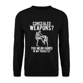 Israelischer Kampfsport Krav Maga - Unisex Pullover - Schwarz - Vorne - Alina (178cm) & Michal (187cm)