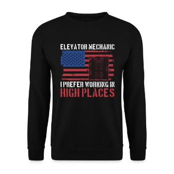 Patriotisches Aufzugsmechanik-design Für - Sweat-shirt Unisexe - noir - Devant - Alina (178cm) & Michal (187cm)