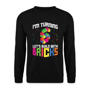 Blockgebäude 6. Geburtstagsdesign Für - Sweat-shirt Unisexe - noir - Devant - Alina (178cm) & Michal (187cm)
