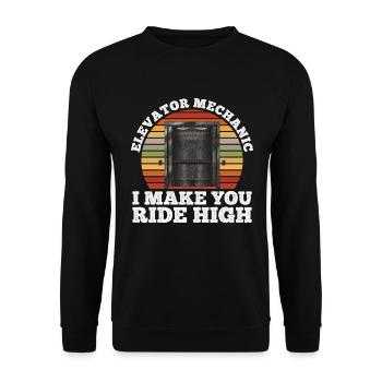 Aufzugsmechaniker-design Für Aufzugsinspektor - Unisex Sweatshirt - black - Front - Alina (178cm) & Michal (187cm)