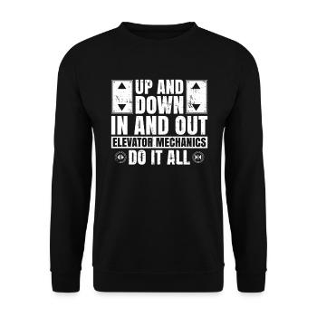 Aufzugstechniker-design Für Aufzugsmechaniker - Unisex Sweatshirt - black - Front - Alina (178cm) & Michal (187cm)