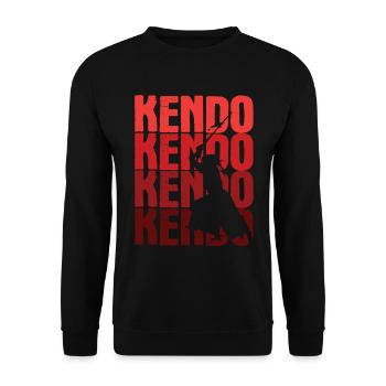 Japanischer Schwertkampf Kendo - Unisex Pullover - Schwarz - Vorne - Alina (178cm) & Michal (187cm)