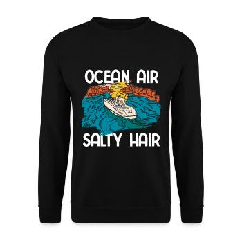 Segelboot Kapitän Spruch Zum Segeln - Unisex Pullover - Schwarz - Vorne - Alina (178cm) & Michal (187cm)