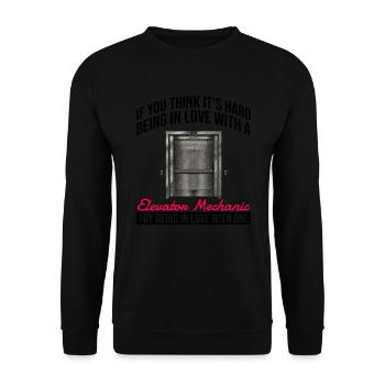 Aufzugsmechaniker-design Für Eine - Unisex Sweatshirt - black - Front - Alina (178cm) & Michal (187cm)