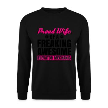 Aufzugsmechaniker-design Für Eine - Unisex Sweatshirt - black - Front - Alina (178cm) & Michal (187cm)