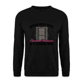 Aufzugsmechaniker-design Für Eine - Unisex Sweatshirt - black - Front - Alina (178cm) & Michal (187cm)