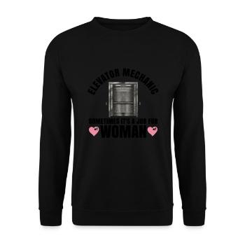 Aufzugsmechanikerin Design Für Einen - Unisex Sweatshirt - black - Front - Alina (178cm) & Michal (187cm)