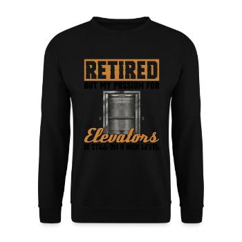 Pensionierter Aufzugstechniker Design Für Einen - Sweat-shirt Unisexe - noir - Devant - Alina (178cm) & Michal (187cm)
