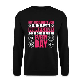 Aufzugsmechaniker-design Für Eine - Unisex Sweatshirt - black - Front - Alina (178cm) & Michal (187cm)