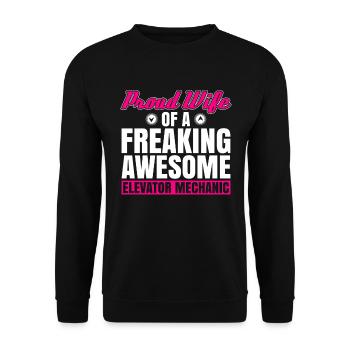 Aufzugsmechaniker-design Für Eine - Unisex Sweatshirt - black - Front - Alina (178cm) & Michal (187cm)