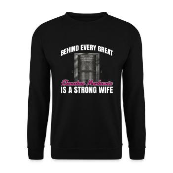 Aufzugsmechaniker-design Für Eine - Unisex Sweatshirt - black - Front - Alina (178cm) & Michal (187cm)