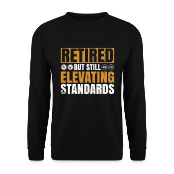 Aufzugsmechaniker-design Für Einen Pensionierten - Unisex Pullover - Schwarz - Vorne - Alina (178cm) & Michal (187cm)