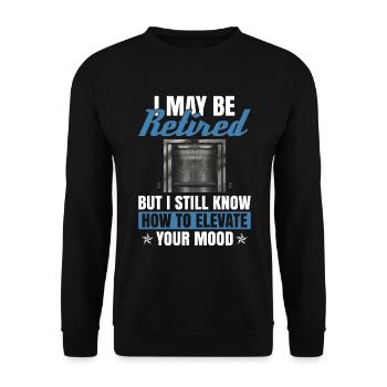 Pensioniertes Aufzugstechniker-design Für Einen - Unisex Sweatshirt - black - Front - Alina (178cm) & Michal (187cm)