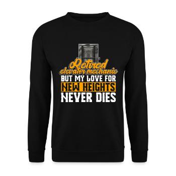 Pensioniertes Aufzugsmechaniker-design Für - Unisex Sweatshirt - black - Front - Alina (178cm) & Michal (187cm)