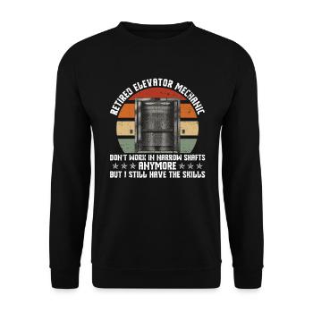 Pensionierter Aufzugsmechaniker Design Für Einen - Unisex Sweatshirt - black - Front - Alina (178cm) & Michal (187cm)