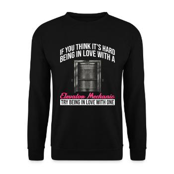 Aufzugsmechaniker-design Für Eine - Unisex Sweatshirt - black - Front - Alina (178cm) & Michal (187cm)