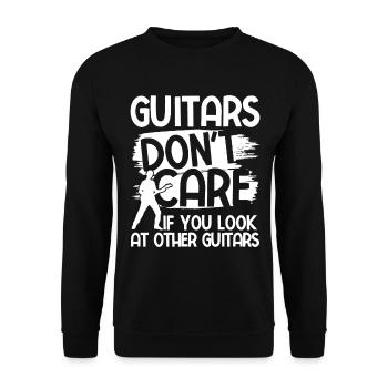 Akustik Spruch Für E-Gitarre Konzert Gitarre - Unisex Pullover - Schwarz - Vorne - Alina (178cm) & Michal (187cm)