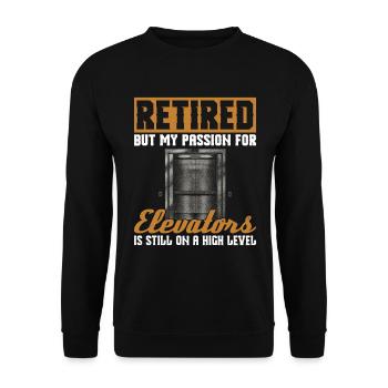 Pensioniertes Aufzugsmechaniker-design Für Einen - Sweat-shirt Unisexe - noir - Devant - Alina (178cm) & Michal (187cm)