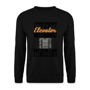 Aufzugsmechaniker-design Für Einen - Unisex Sweatshirt - black - Front - Alina (178cm) & Michal (187cm)