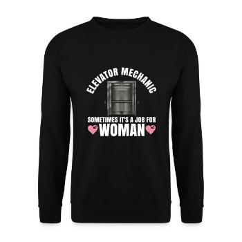 Aufzugsmechaniker-design Für Eine - Unisex Sweatshirt - black - Front - Alina (178cm) & Michal (187cm)
