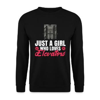 Weibliches Aufzugsmechaniker-design Für - Sweat-shirt Unisexe - noir - Devant - Alina (178cm) & Michal (187cm)