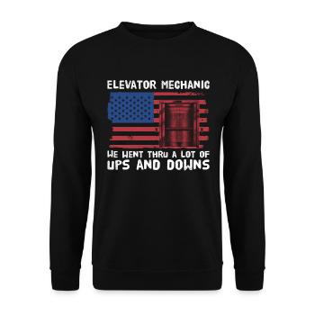Aufzugsmechaniker-design Für Einen - Unisex Sweatshirt - black - Front - Alina (178cm) & Michal (187cm)