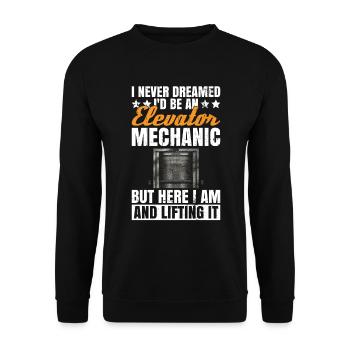 Aufzugstechniker-design Für Eine - Unisex Sweatshirt - black - Front - Alina (178cm) & Michal (187cm)