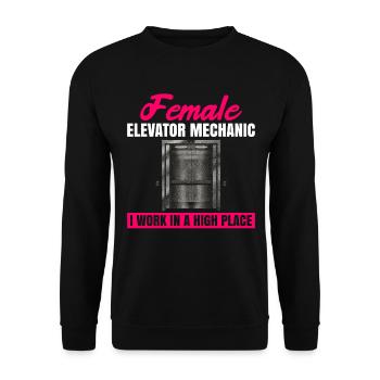 Weibliches Aufzugsmechaniker-design Für Einen - Sweat-shirt Unisexe - noir - Devant - Alina (178cm) & Michal (187cm)