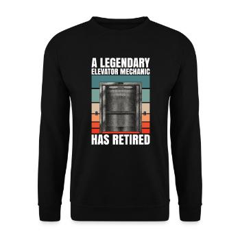 Pensioniertes Aufzugsmechaniker-design Für - Unisex Sweatshirt - black - Front - Alina (178cm) & Michal (187cm)