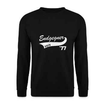 Endgegner 1977 geboren Videospiele Legende 70er - Unisex Pullover - Schwarz - Vorne - Alina (178cm) & Michal (187cm)