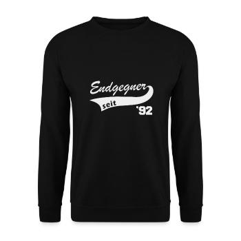 Endgegner 1992 geboren Videospiele Legende 90er - Unisex Pullover - Schwarz - Vorne - Alina (178cm) & Michal (187cm)