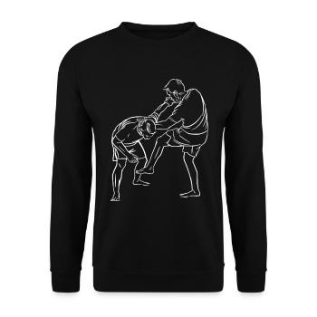 Israelischer Kampfsport Krav Maga - Unisex Pullover - Schwarz - Vorne - Alina (178cm) & Michal (187cm)