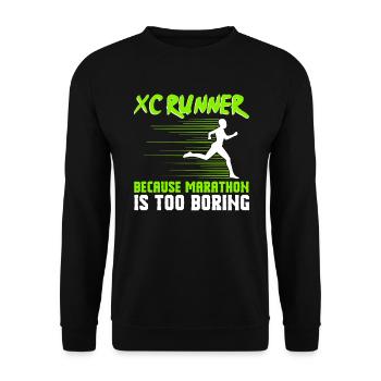 Xc-laufdesign Für Einen Xc-läufer Und Cc-läufer - Unisex Pullover - Schwarz - Vorne - Alina (178cm) & Michal (187cm)