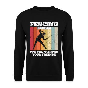 Fechten - Unisex Pullover - Schwarz - Vorne - Alina (178cm) & Michal (187cm)