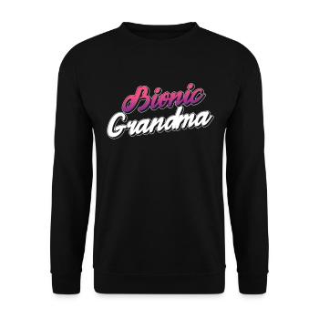 Bionische Hüftchirurgie Oma-design Für Die - Unisex Sweatshirt - black - Front - Alina (178cm) & Michal (187cm)