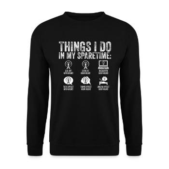 Amateurfunk-design Für Lizenzierte - Unisex Sweatshirt - black - Front - Alina (178cm) & Michal (187cm)