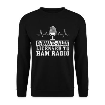 Lizenziertes Amateurfunk-enthusiasten-design Für - Unisex Pullover - Schwarz - Vorne - Alina (178cm) & Michal (187cm)