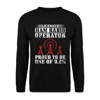 Lizenziertes Amateurfunker-design Für - Unisex Pullover - Schwarz - Vorne - Alina (178cm) & Michal (187cm)