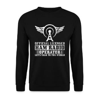 Lizenziertes Amateurfunker-design Für - Unisex Pullover - Schwarz - Vorne - Alina (178cm) & Michal (187cm)