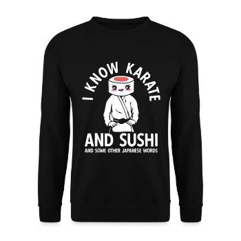 Japanischer Kampfsport Karate - Unisex Pullover - Schwarz - Vorne - Alina (178cm) & Michal (187cm)