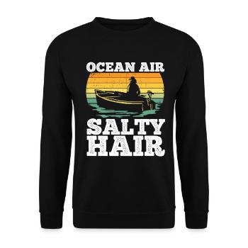 Segelboot Kapitän Spruch Zum Segeln - Unisex Pullover - Schwarz - Vorne - Alina (178cm) & Michal (187cm)