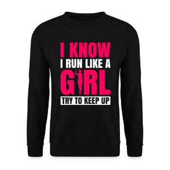 Xc-laufmädchen-design Für Eine Xc-läuferin - Unisex Pullover - Schwarz - Vorne - Alina (178cm) & Michal (187cm)