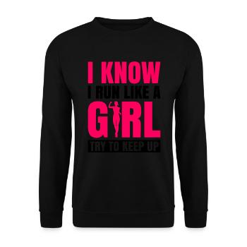 Xc-laufmädchen-design Für Eine Xc-läuferin Und - Unisex Pullover - Schwarz - Vorne - Alina (178cm) & Michal (187cm)