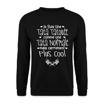 Tata tatouée - Je Suis Une Tata Tatouée - Sweat-shirt Unisexe - noir - Devant - Alina (178cm) & Michal (187cm)