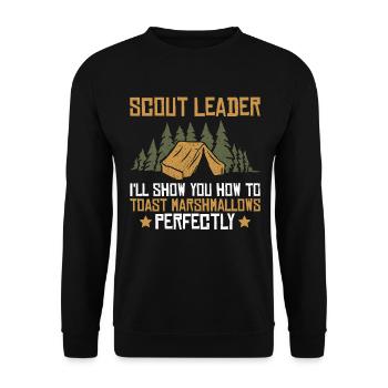 Scout Leader Design Für Einen Scoutmaster Oder - Unisex Sweatshirt - black - Front - Alina (178cm) & Michal (187cm)